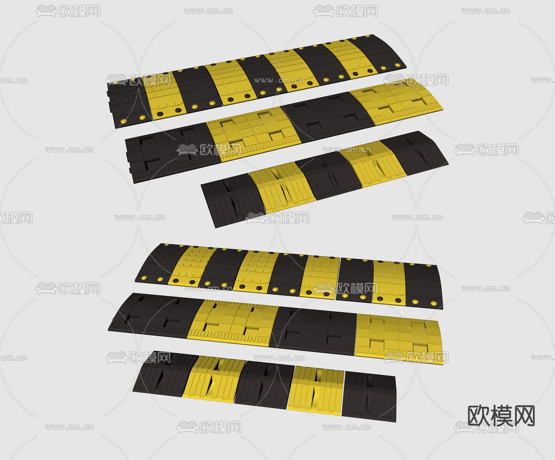 道路减速带su模型下载（渲染图2）