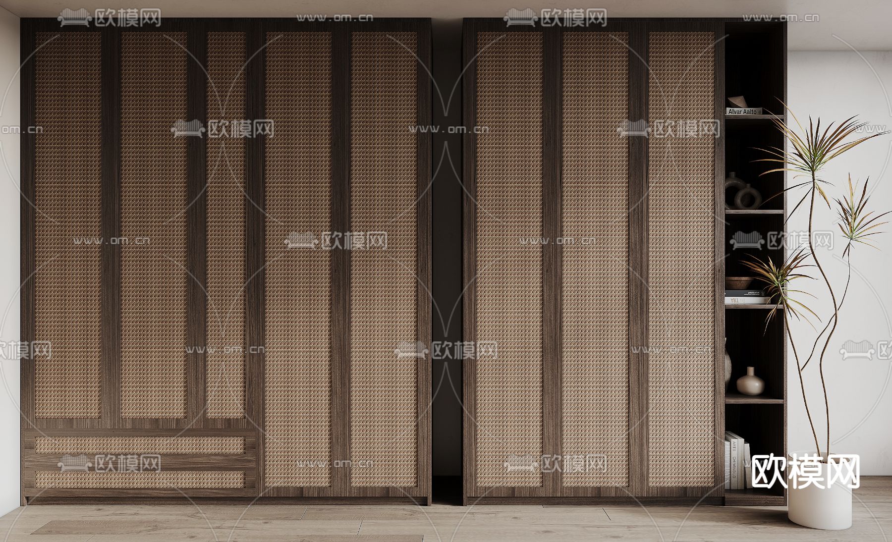 侘寂衣柜 衣橱3d模型下载