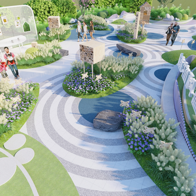 现代植物科普园su模型