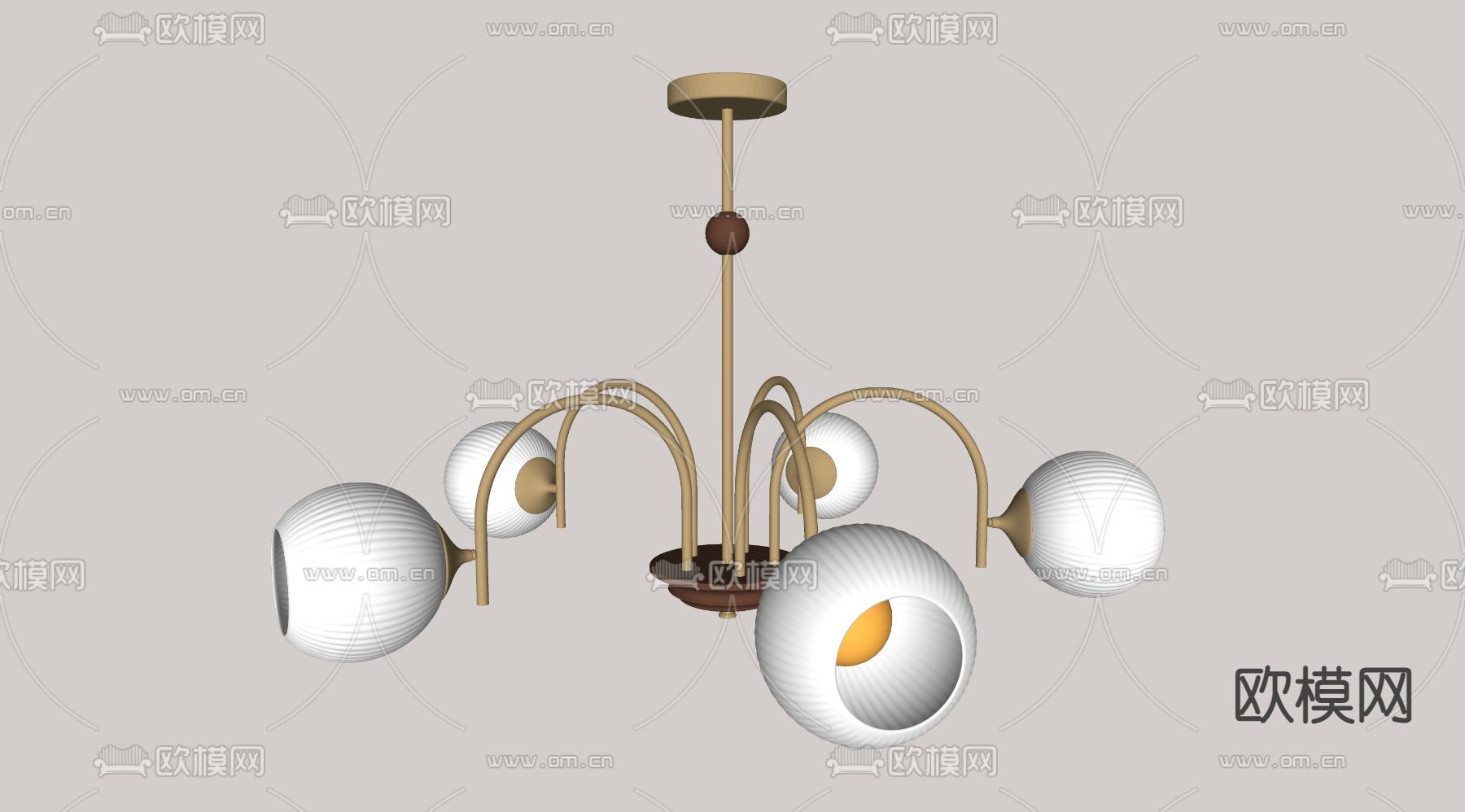 北欧复古吊灯su模型下载（渲染图2）