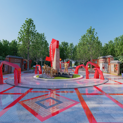 现代文化广场su模型