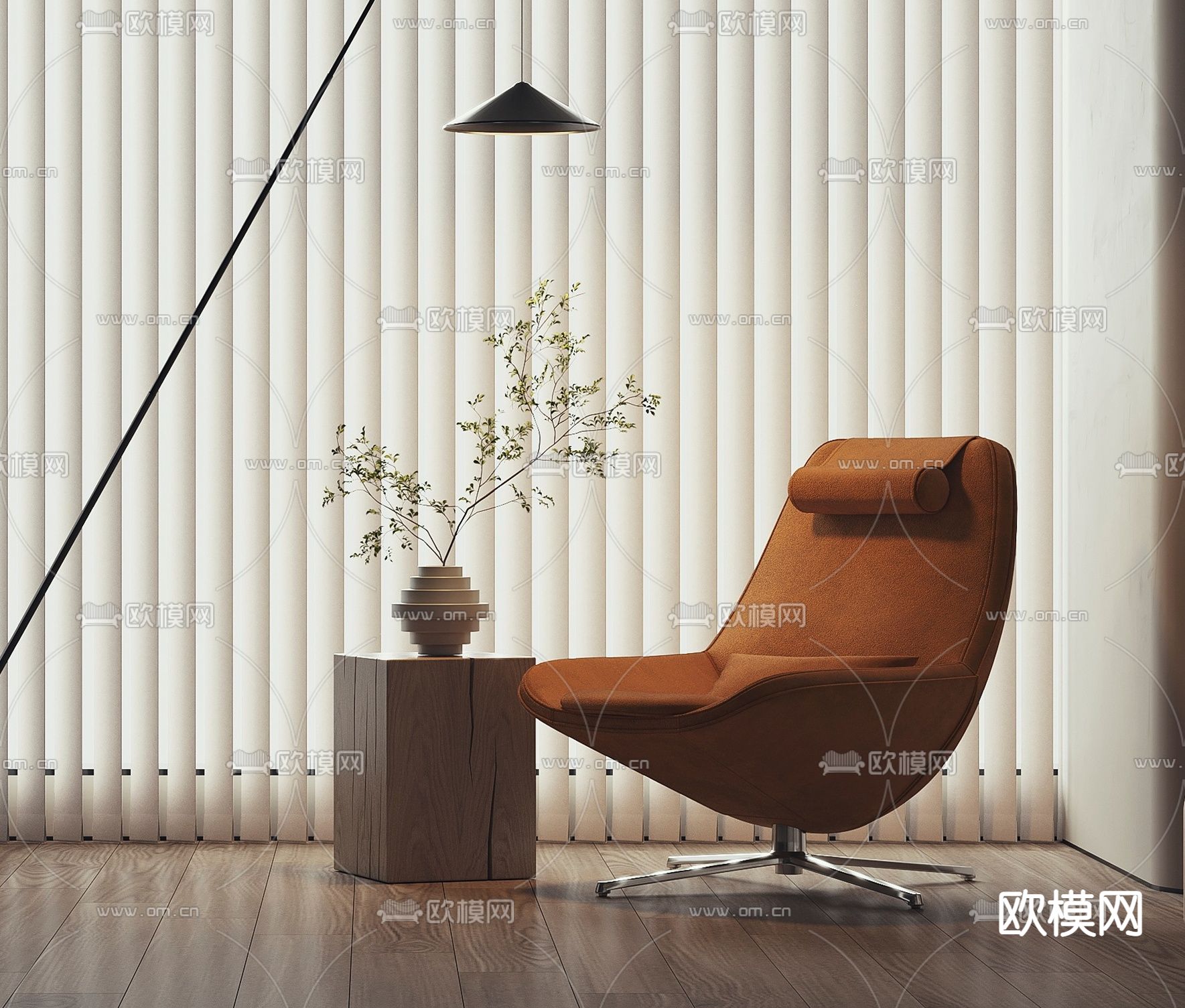 休闲椅 躺椅3d模型下载（渲染图1）