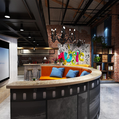  工业风摄影店su模型 