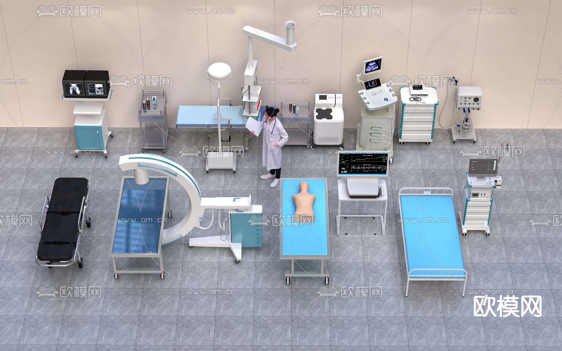 病床 医疗器械3d模型下载
