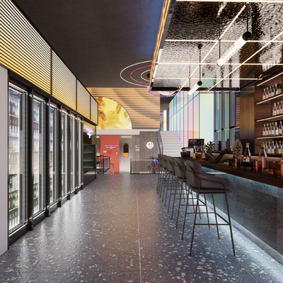  赛博朋克风酒吧su模型 