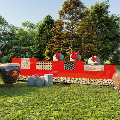 现代红色文化雕塑su模型