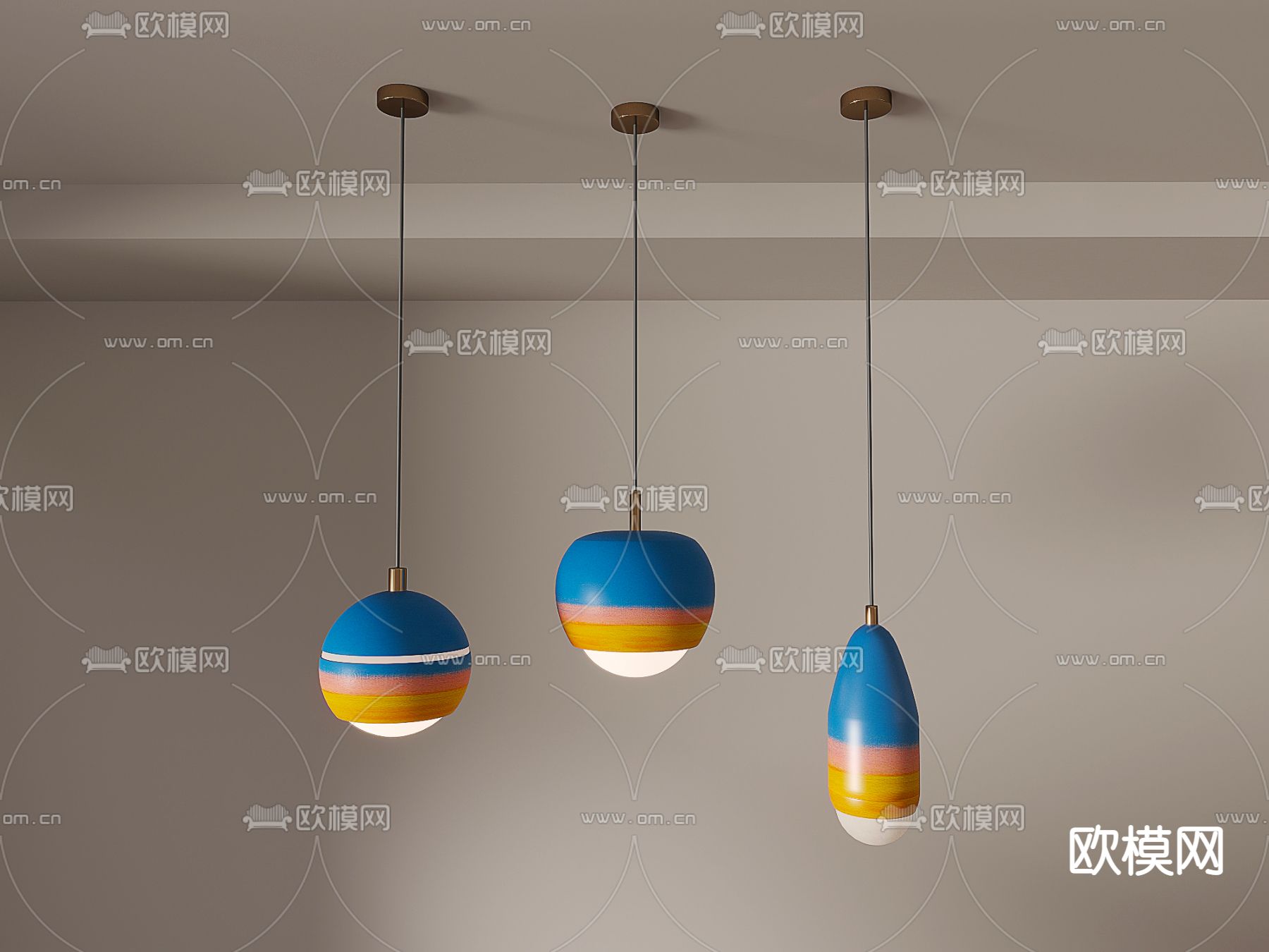 北欧风吊灯 餐厅灯3d模型下载