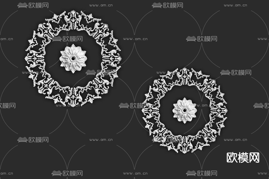 欧式雕花 雕刻3d模型下载