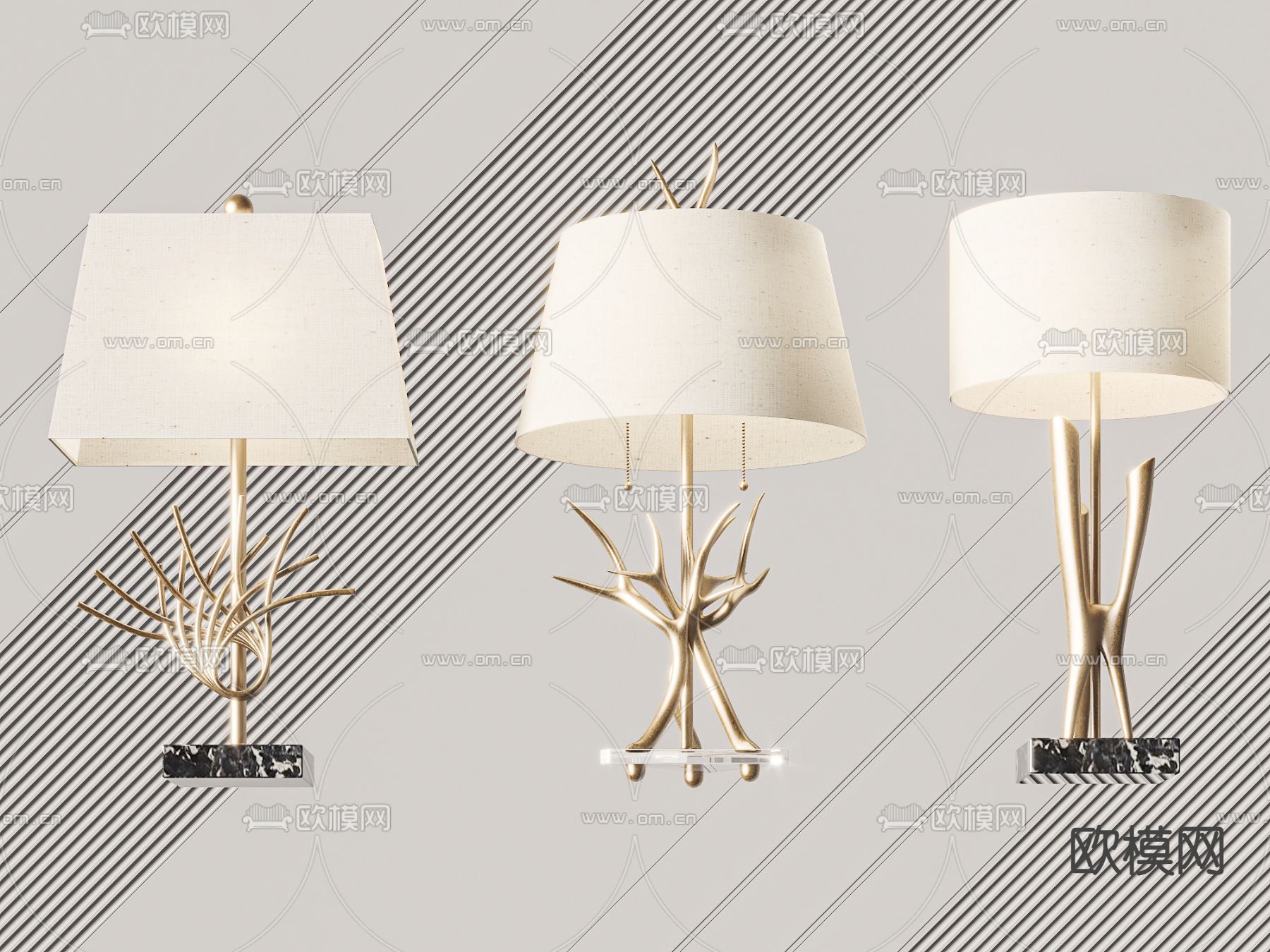 轻奢台灯3d模型下载