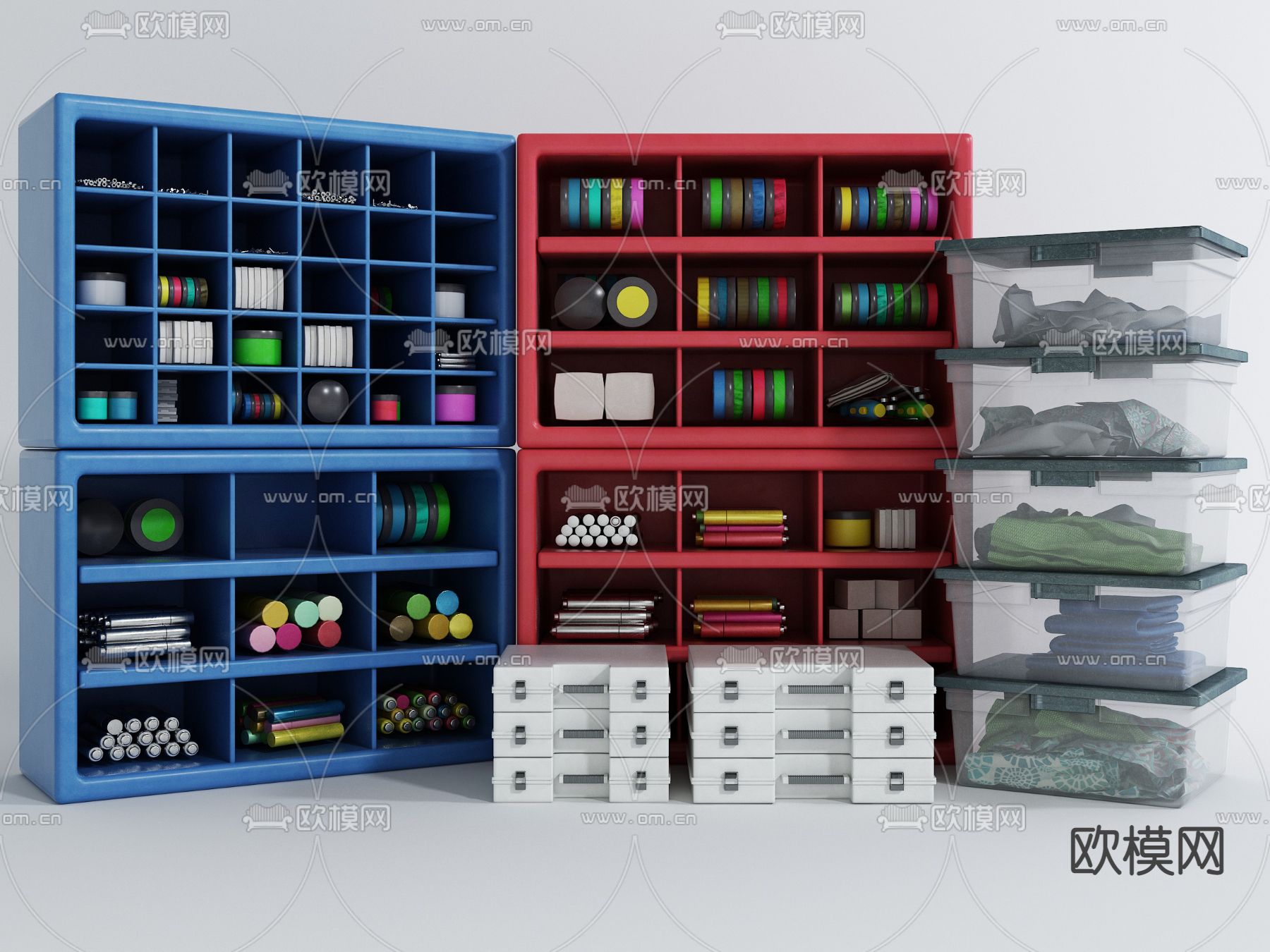 彩色置物架 储物柜3d模型下载
