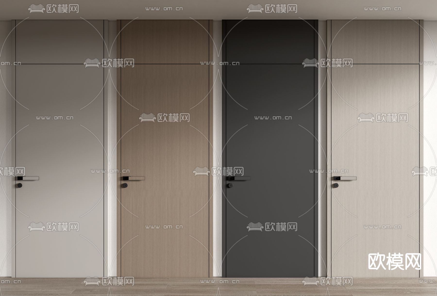 单开门 房门 木门 卧室门 通顶门3d模型