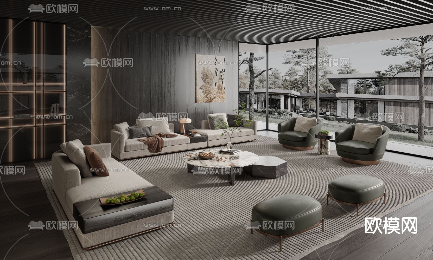 Minotti 组合沙发3d模型下载_ID14068469_3dmax免费模型-欧模网