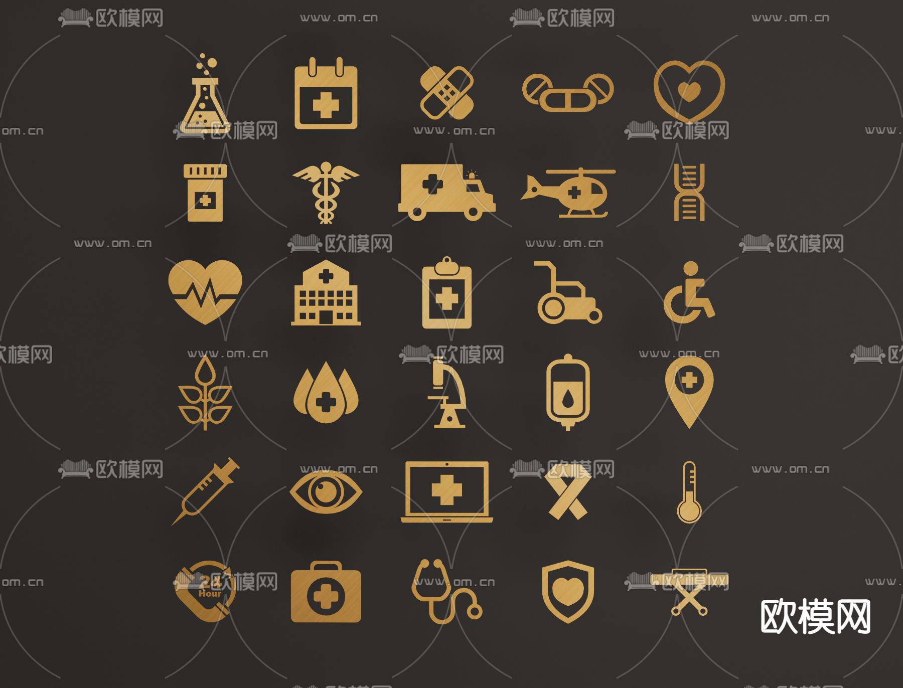 现代医疗图标su模型下载（渲染图2）