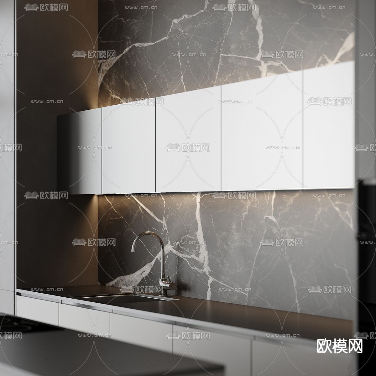 现代橱柜3d模型下载（渲染图2）