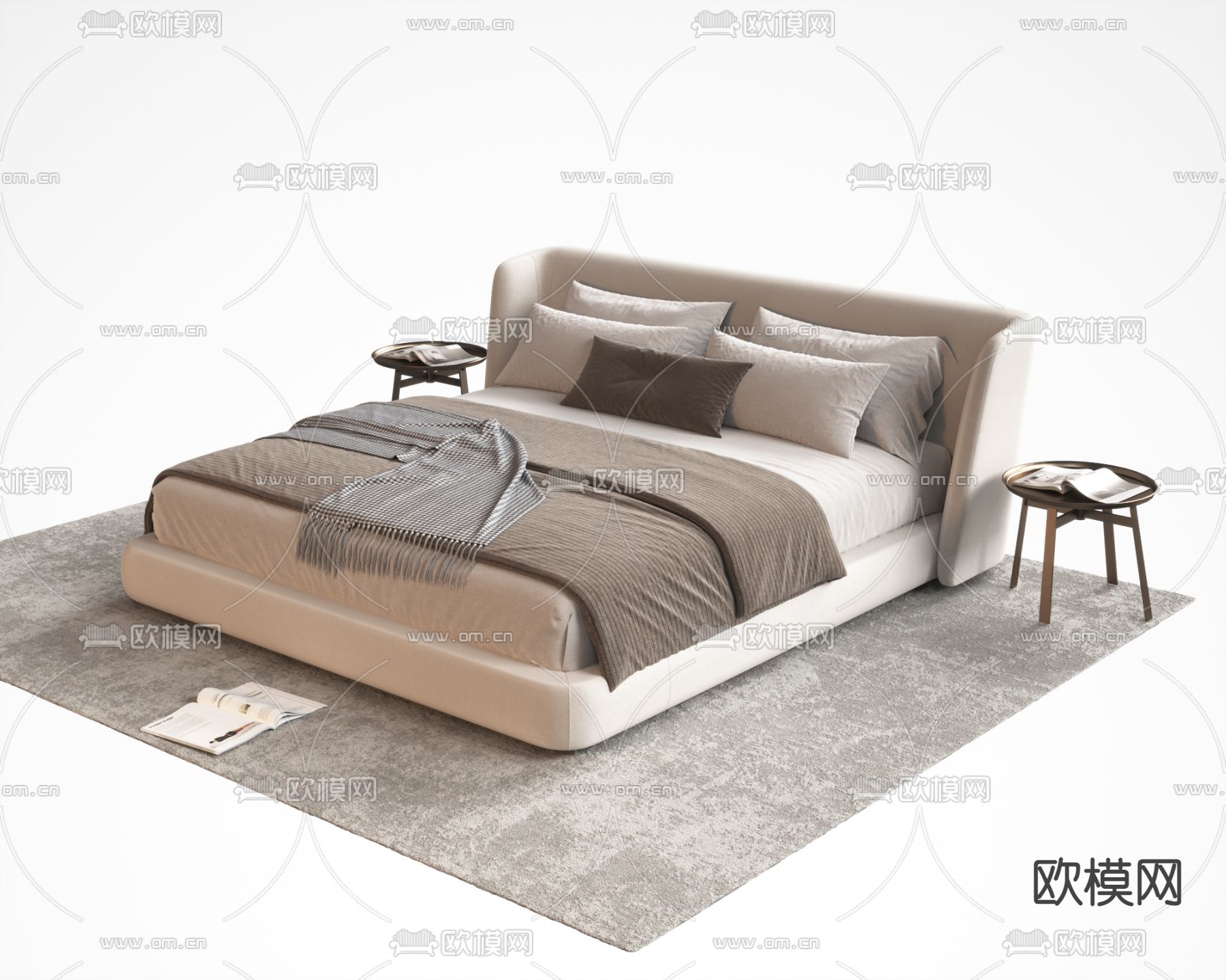 pertica 双人床3d模型下载