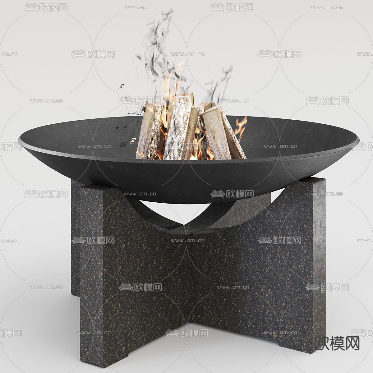 现代火炉 篝火 火盆su模型