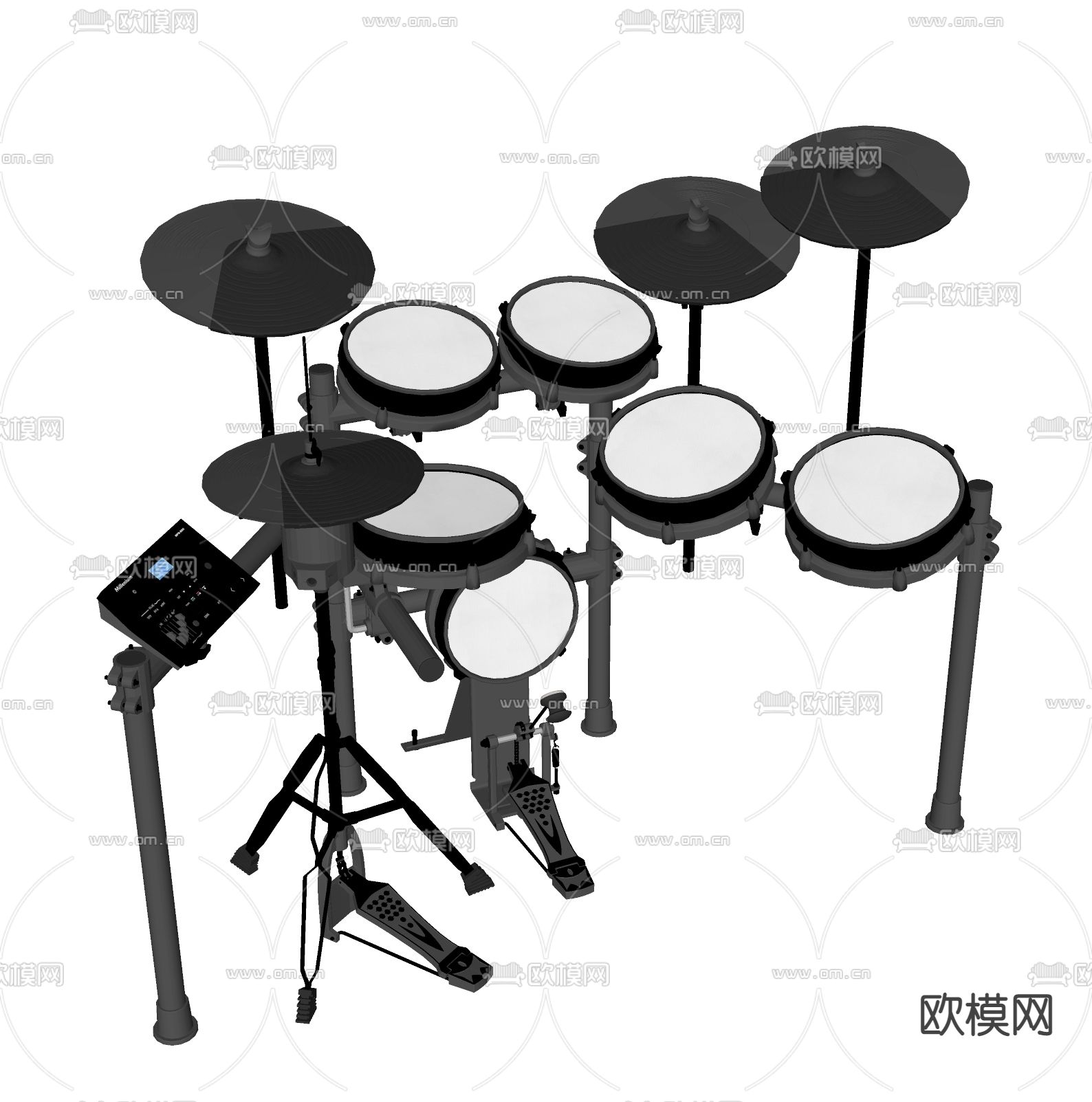 现代架子鼓 爵士鼓su模型下载（渲染图3）