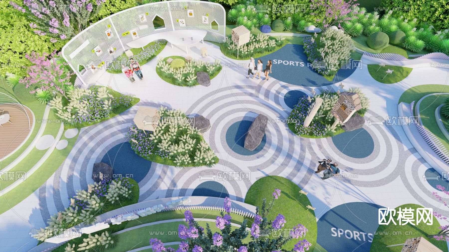 现代植物科普园su模型