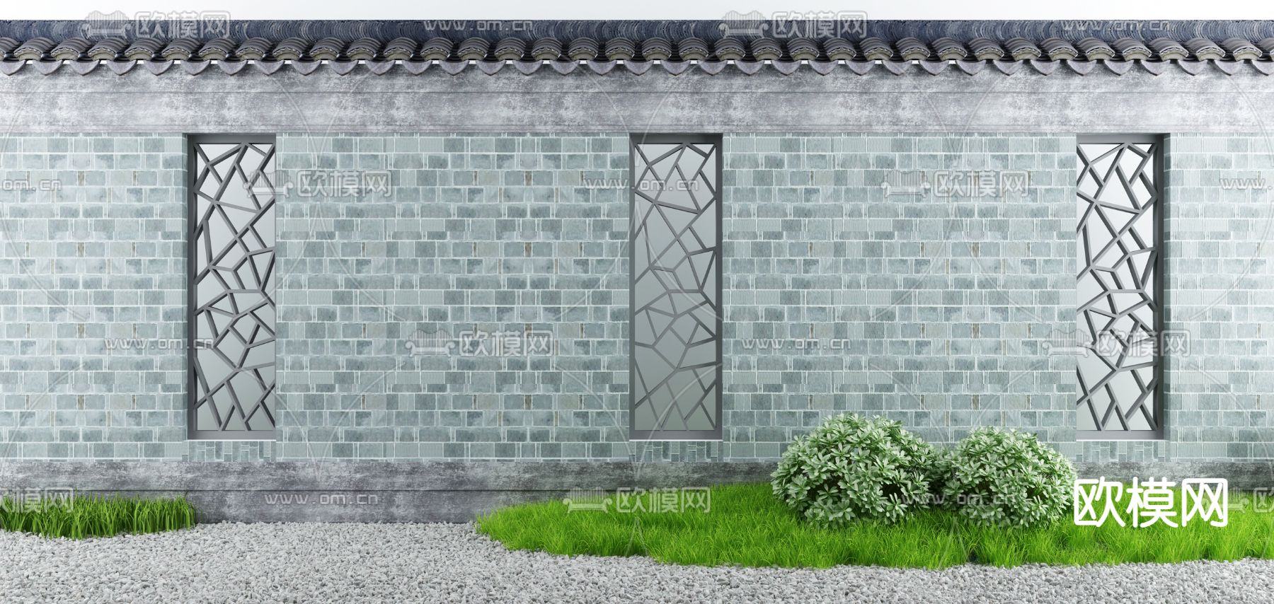 庭院围墙 景观小品3d模型下载