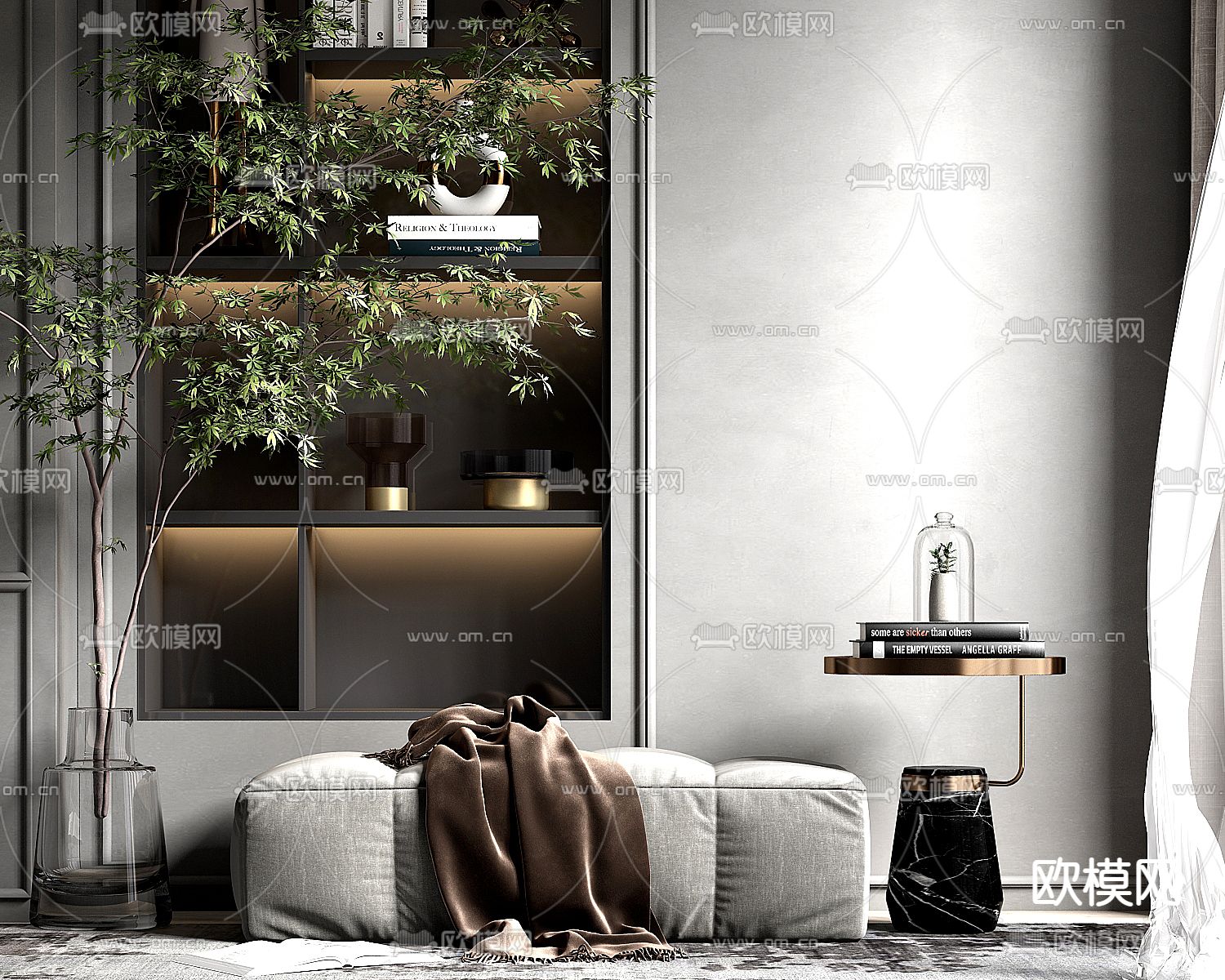 轻奢沙发凳 脚踏3d模型下载