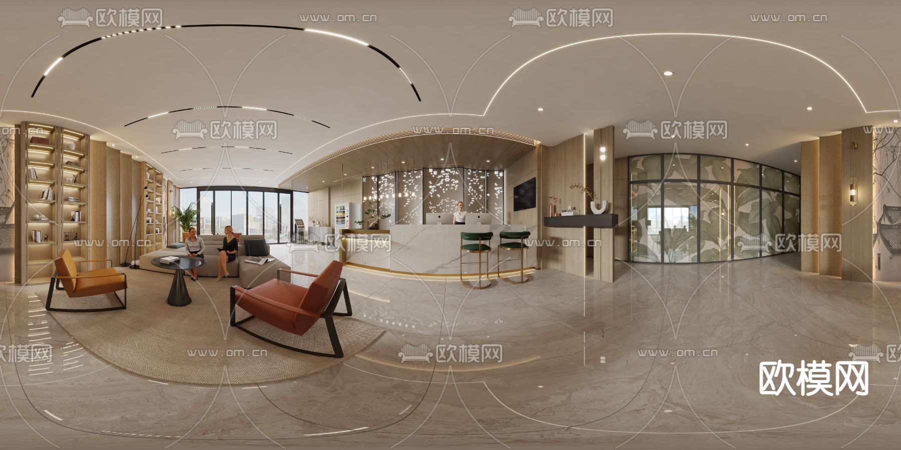 酒店大厅vr全景3d模型下载_ID14064804_3dmax免费模型-欧模网