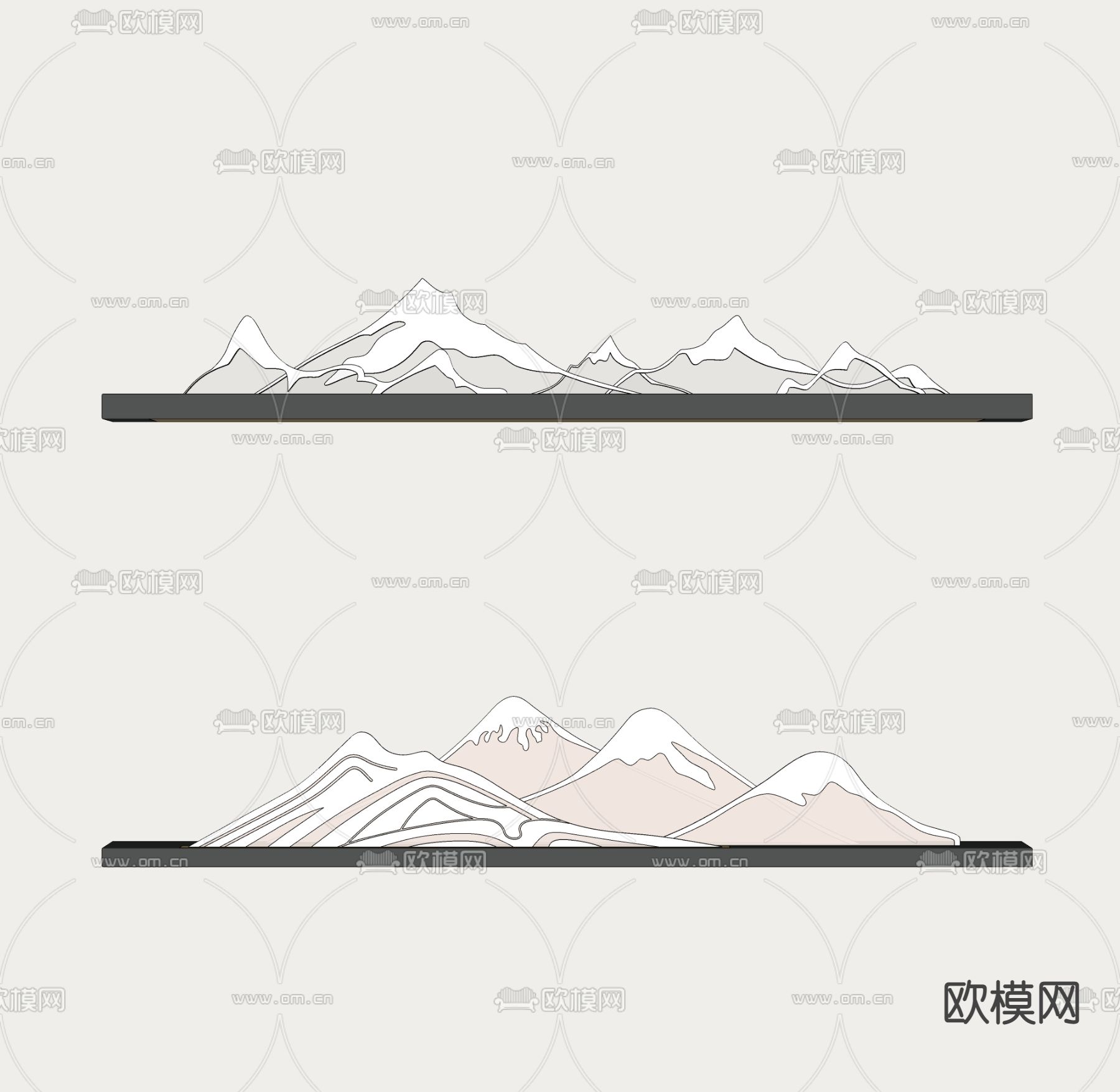 新中式壁灯su模型下载（渲染图2）