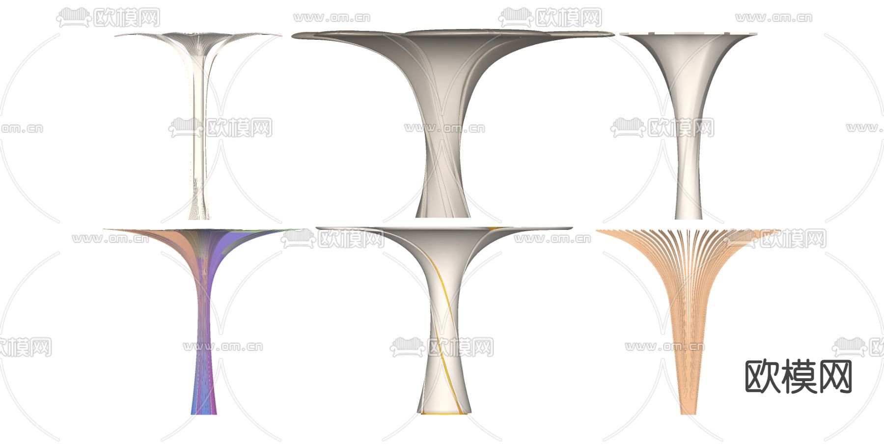 现代装饰柱 柱子 包柱子su模型下载（渲染图2）