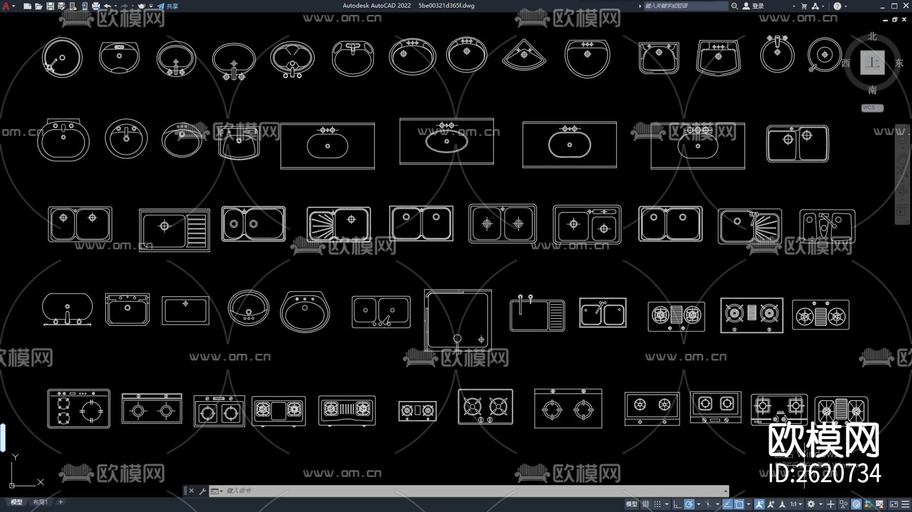 室内水槽模型CAD图库下载