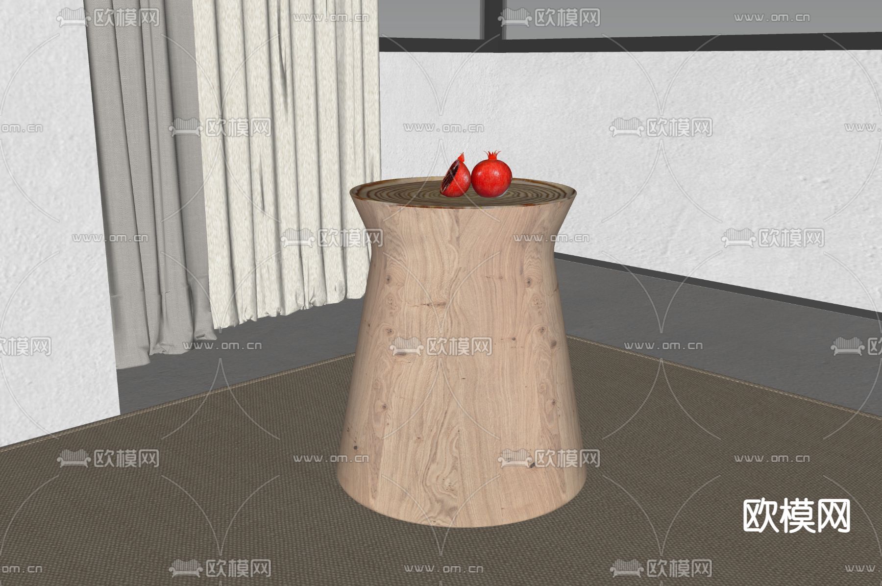 现代边几 角几su模型下载（渲染图2）