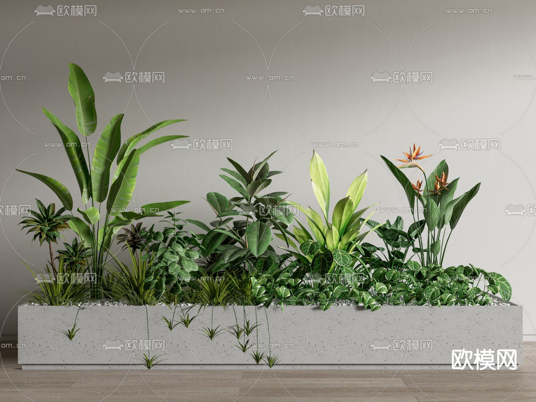 花箱 花池 花坛3d模型下载