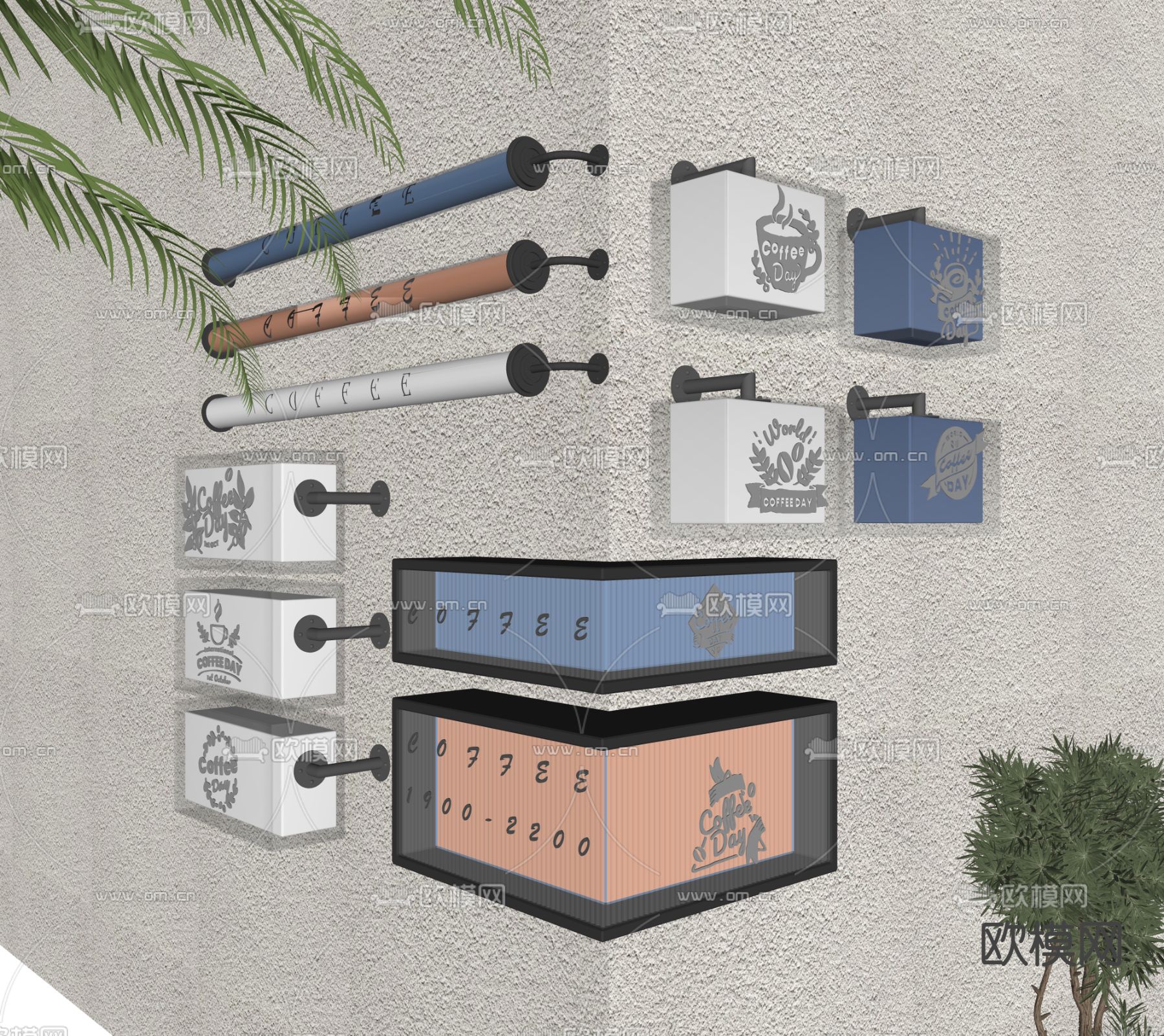 现代亚克力灯箱su模型下载（渲染图2）
