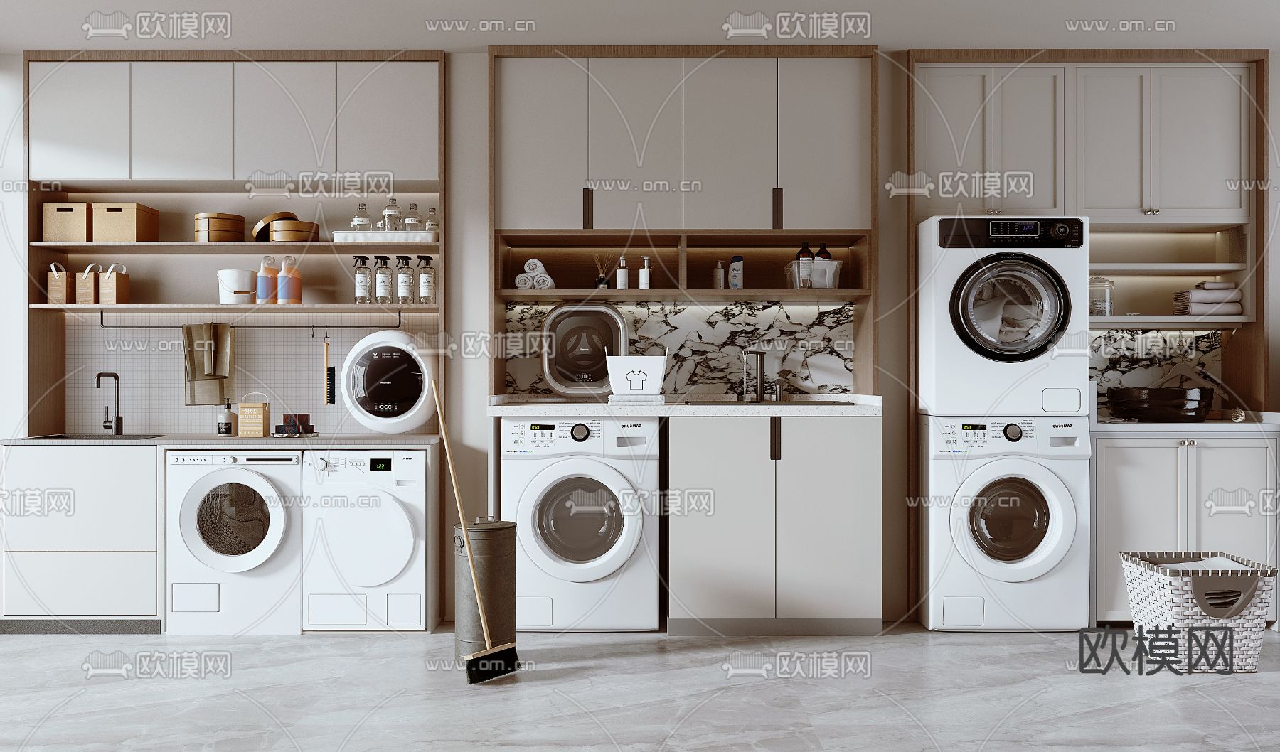 浴室柜 洗衣机柜3d模型下载