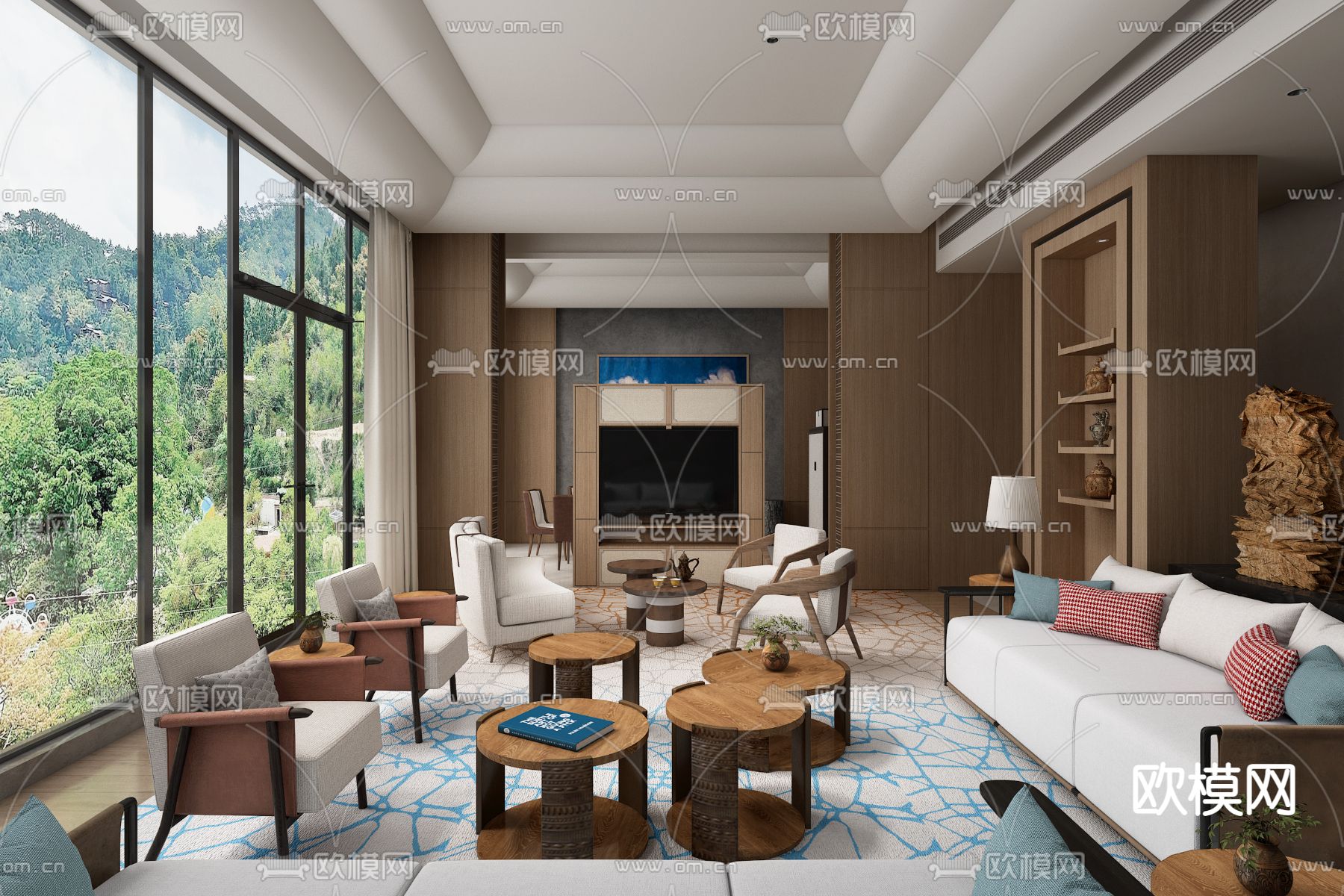 HBA设计 酒店客房3d模型下载（渲染图1）