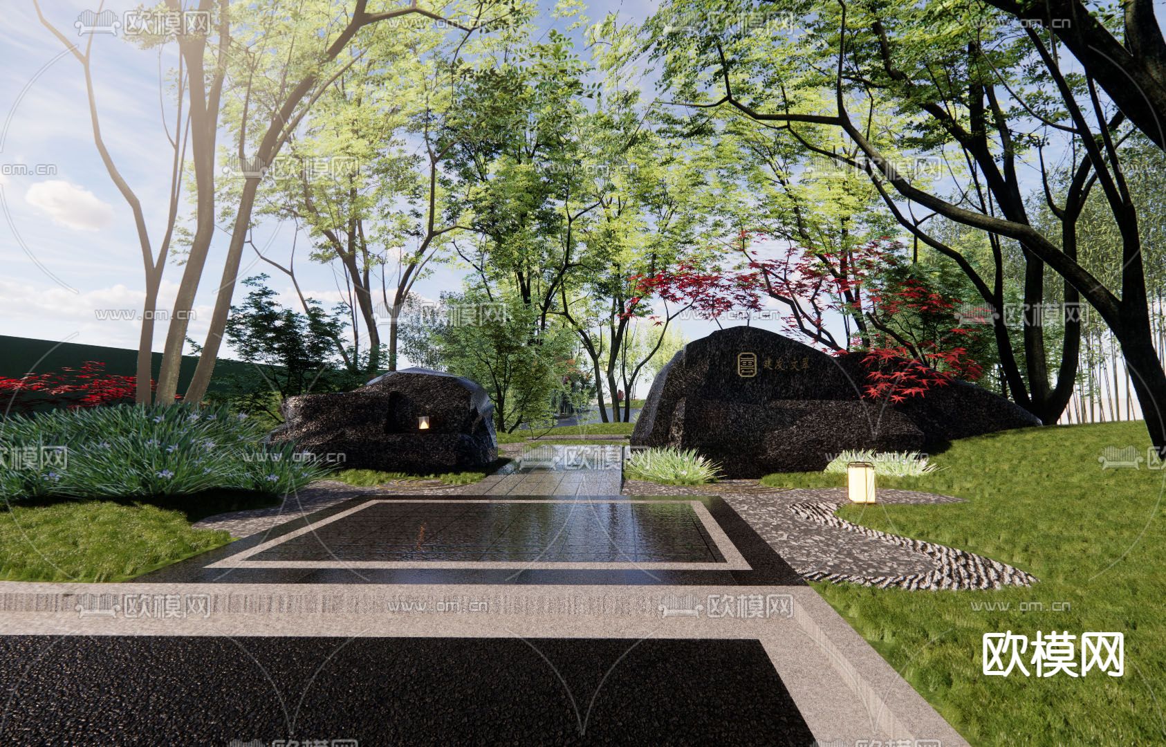 现代公园景观su模型