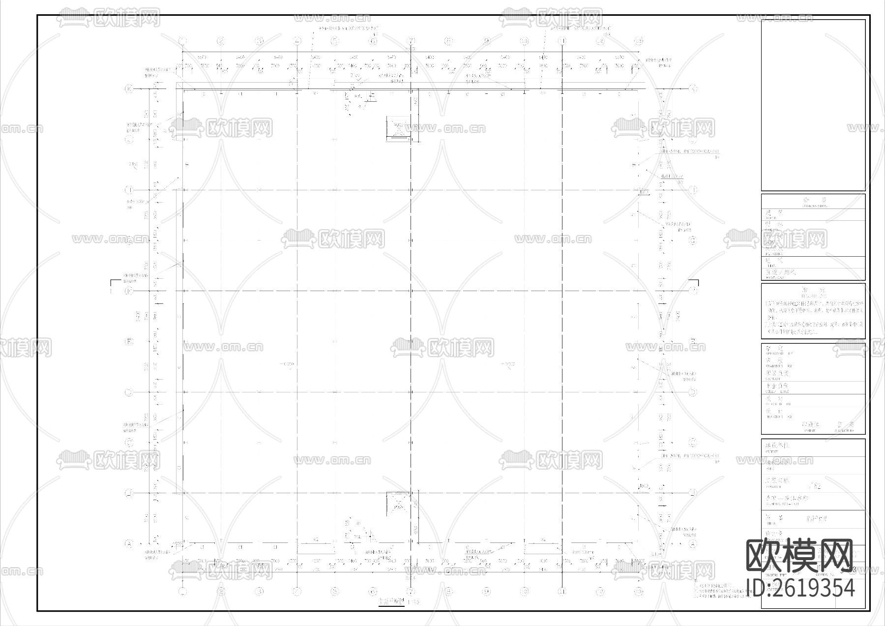 钢结构厂房CAD施工图下载（渲染图6）