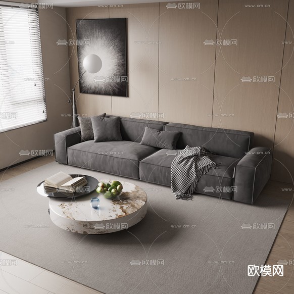 现代组合沙发3d模型下载