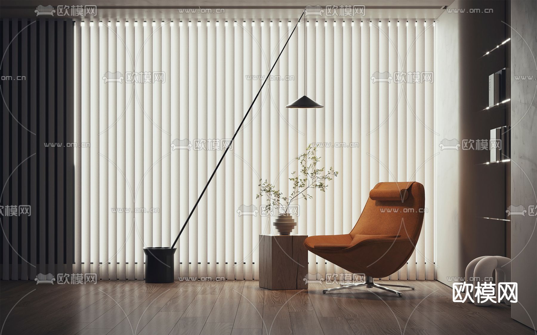 休闲椅 躺椅3d模型下载（渲染图2）