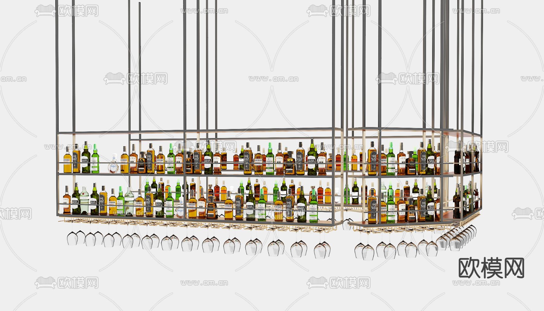 现代酒架3d模型下载