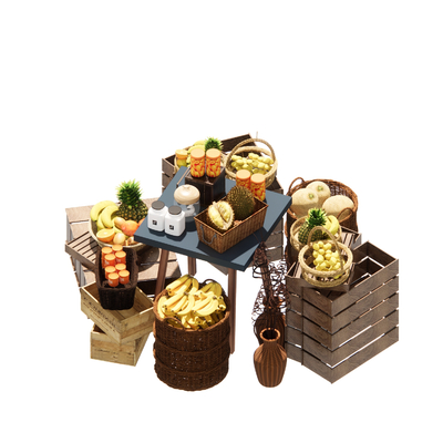  现代水果店展示柜su模型 