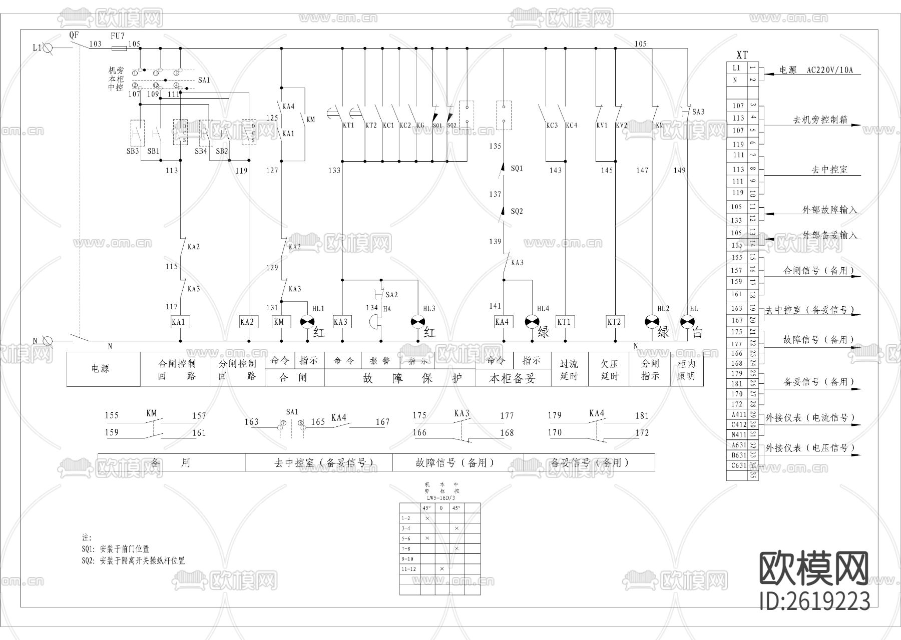 高压开关柜控制原理机械CAD施工图下载（渲染图3）