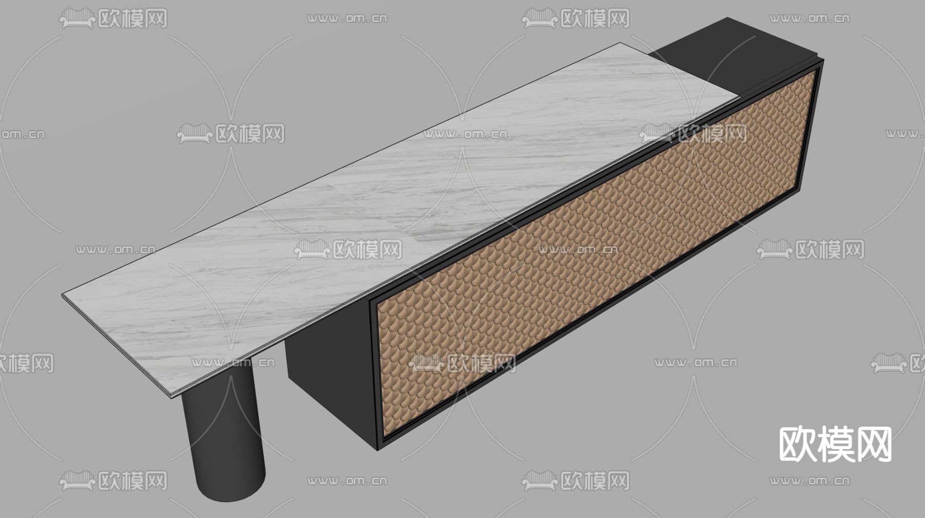 现代服务台 接待台su模型下载（渲染图2）