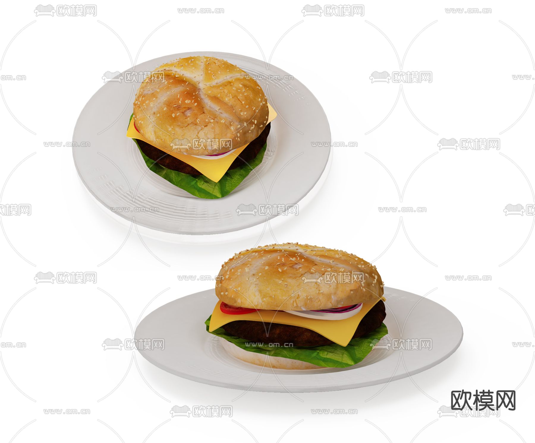 汉堡包su模型下载（渲染图1）