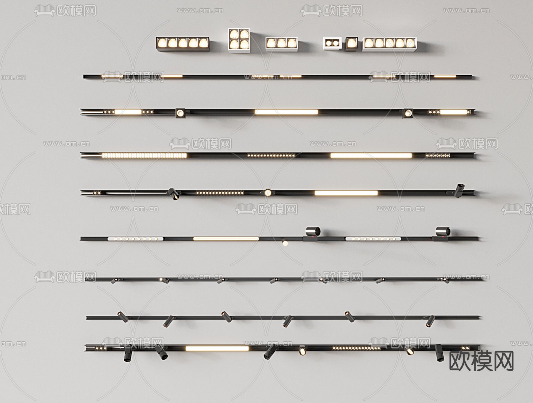 筒灯 磁吸灯su模型下载（渲染图1）