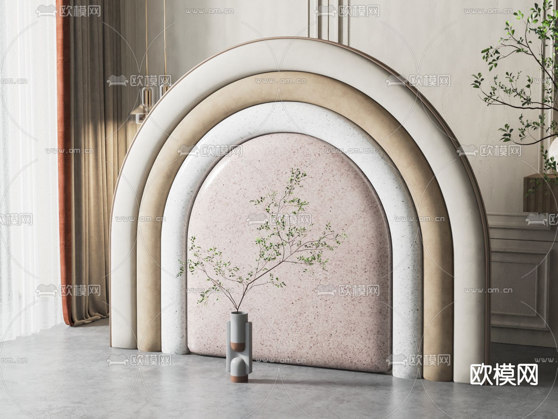 儿童屏风 隔断su模型下载（渲染图1）