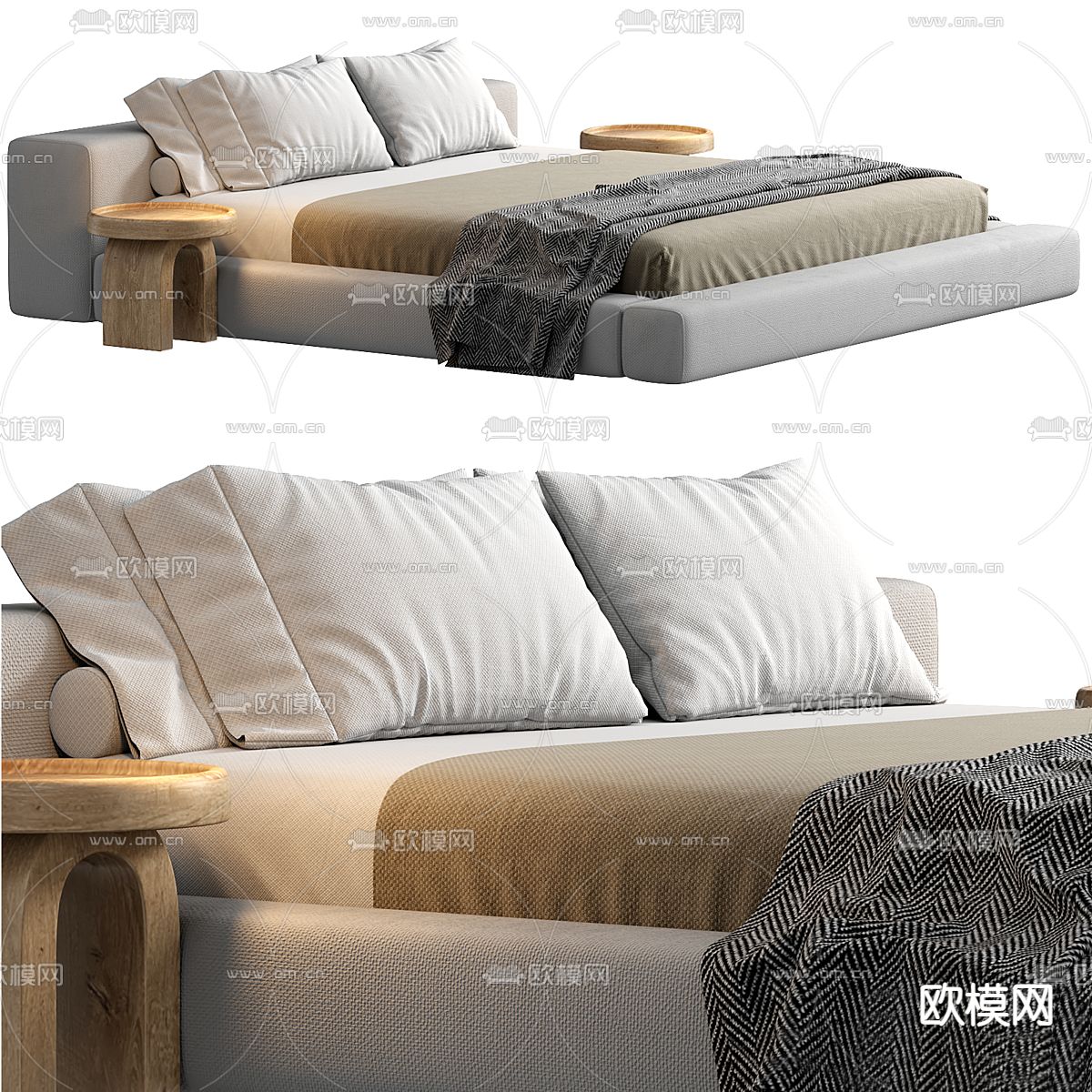 MISSANA 双人床3d模型下载（渲染图2）