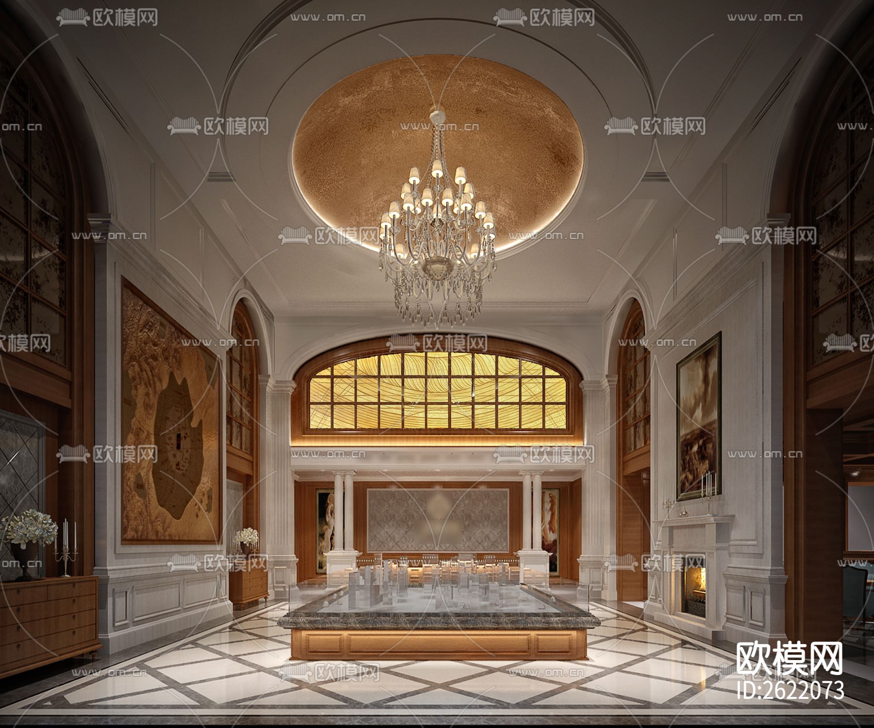 精致社区公馆cad施工图下载（渲染图1）