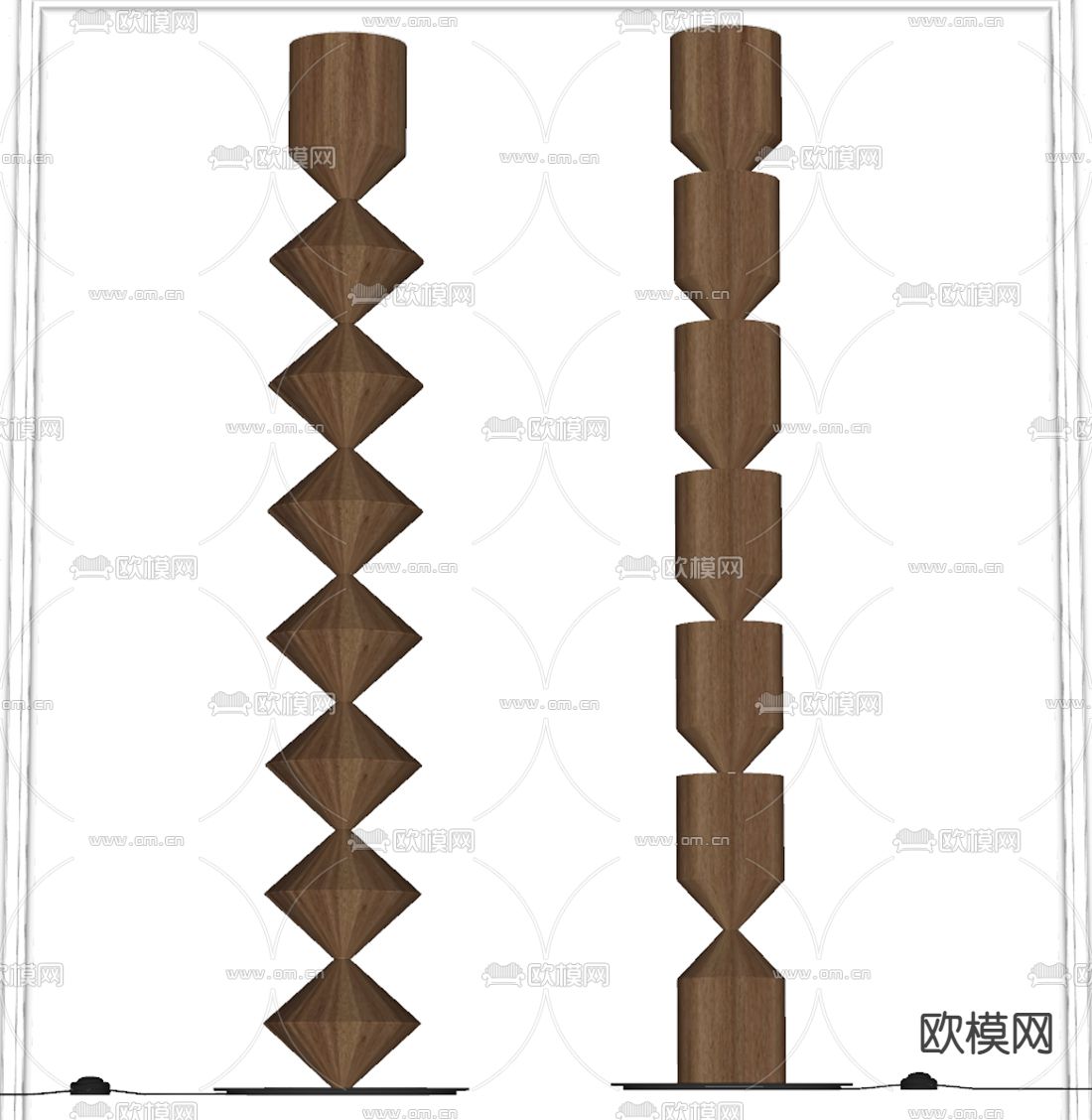 侘寂风落地灯su模型下载（渲染图2）