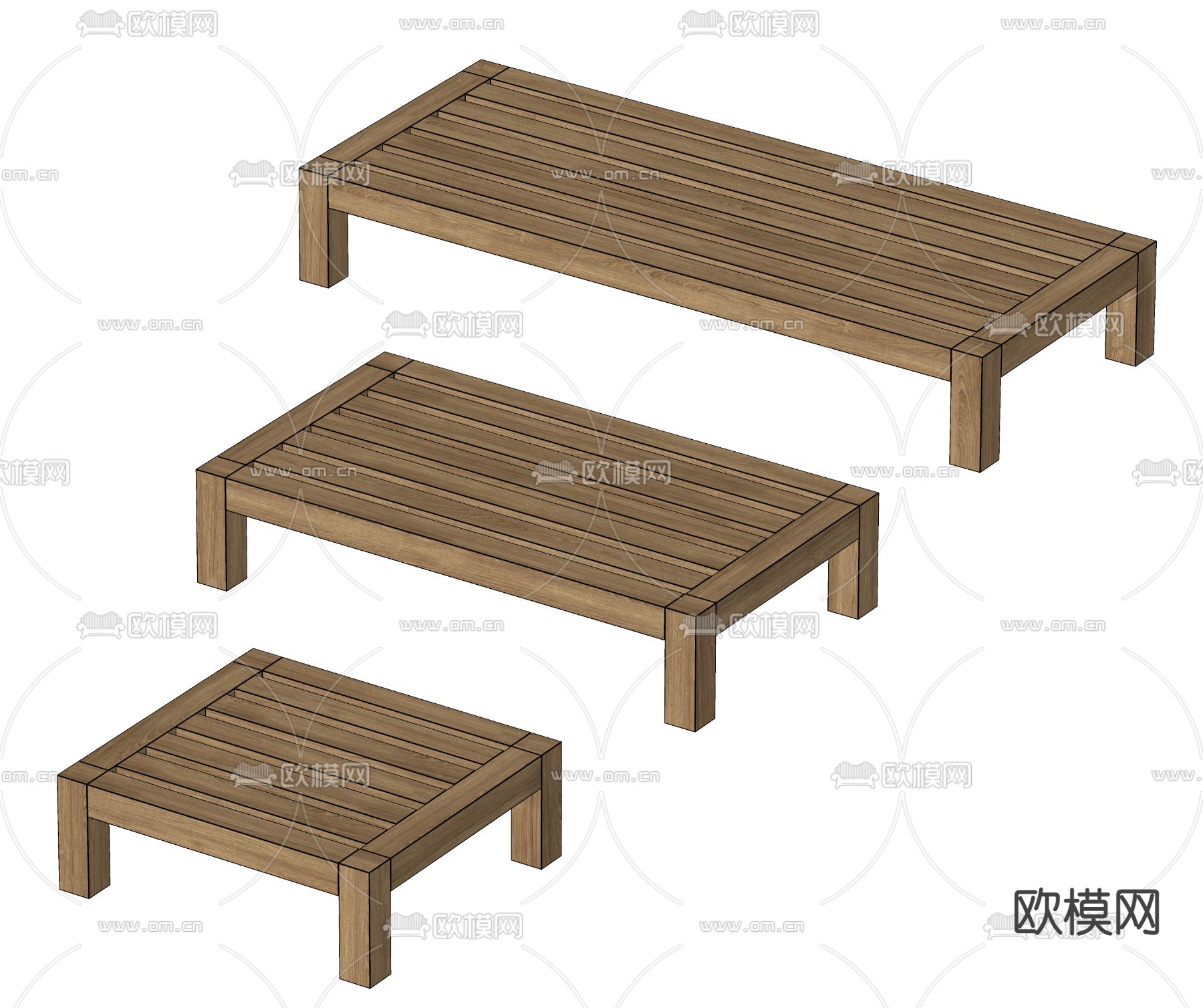 现代茶几su模型下载（渲染图2）