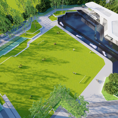 小区公园 园林景观su模型