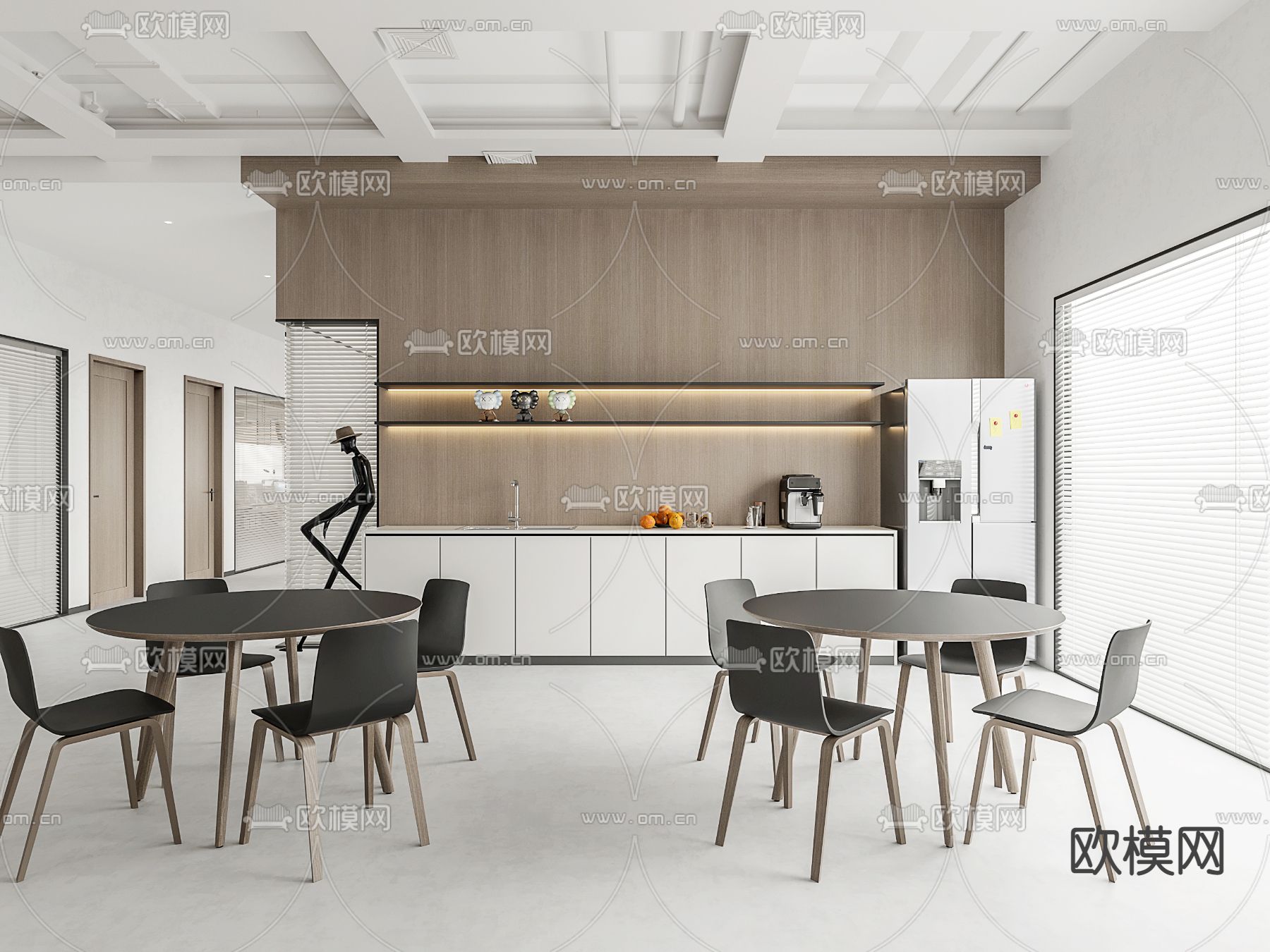 公共办公室 办公区3d模型下载（渲染图2）
